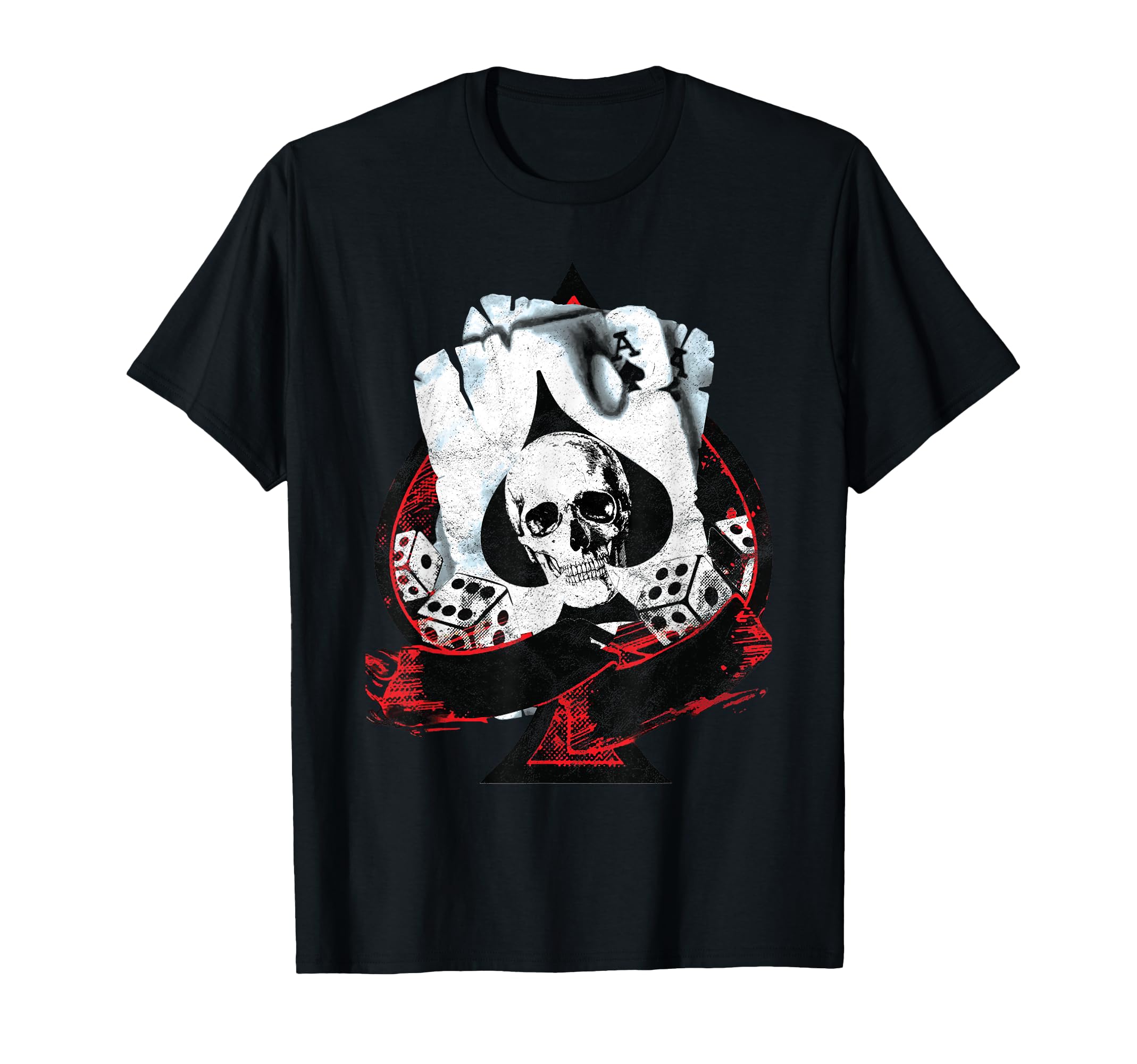 Scorched Ace Of Spades Dice Poker Player T-Shirt for Men OEKO-TEX STANDARD 100  
Scorched Ace Of Spades Dice Poker Playe