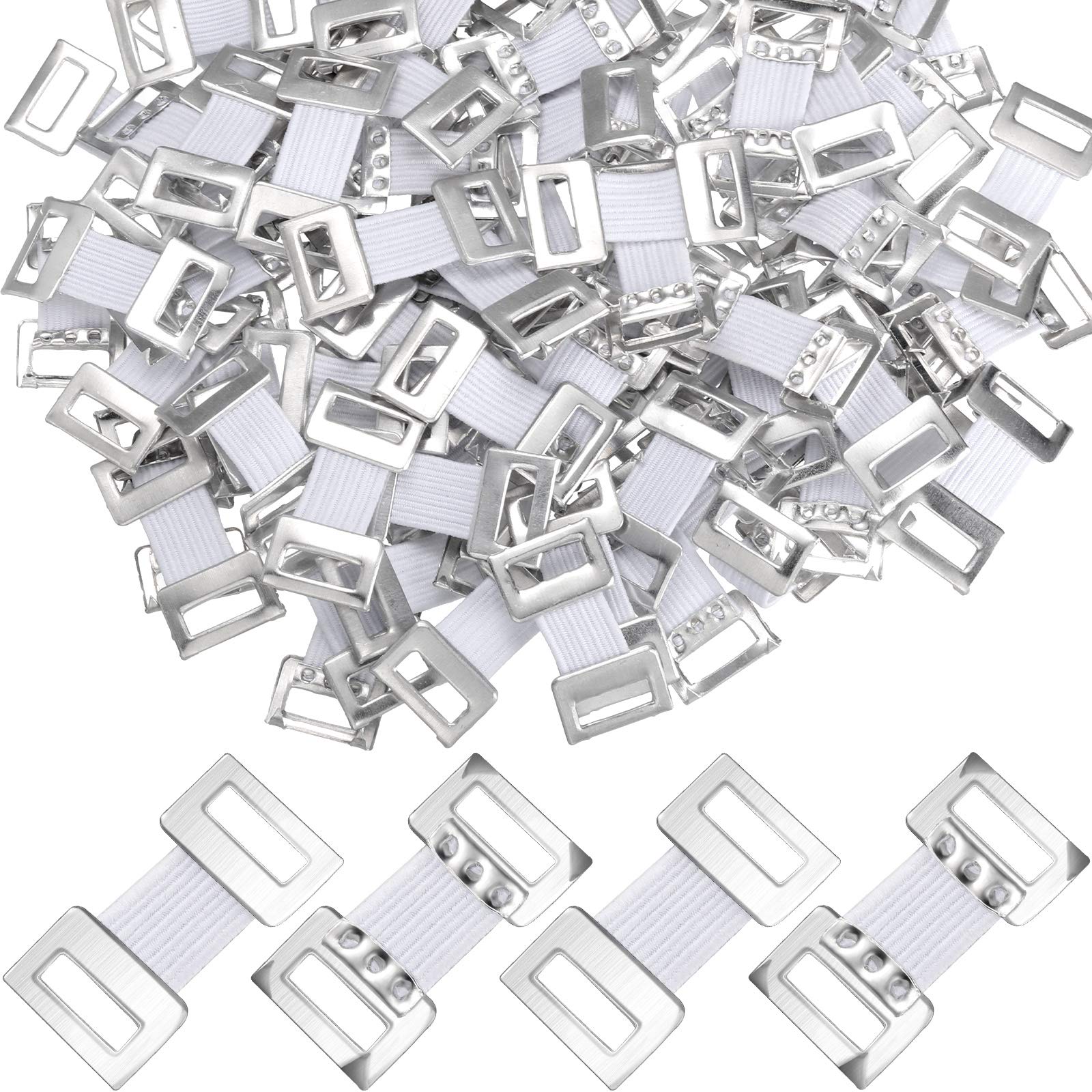  White 100 Pieces Bandage Clips Only Elastic Bandage Wrap Clips Stretch Metal Clasps Replaceable Wrap Fastener Clips for
